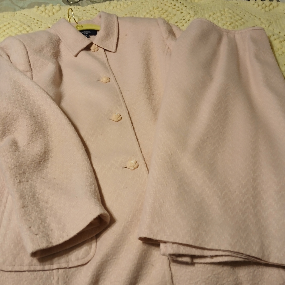 Jones Wear Light Pink Blazer and Skirt Set
